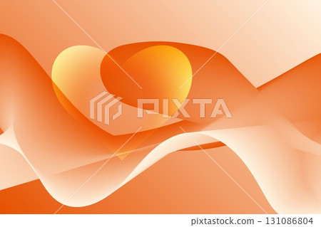 Modern abstract orange gradient with flowing heart design 131086804