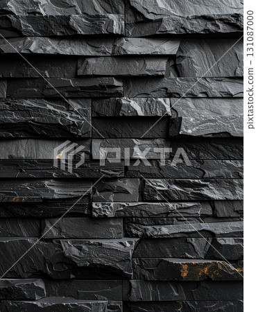 [AI圖片] 現代時尚的黑色石材外牆 131087000