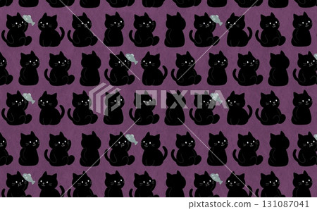 很多貓咪圖案(黑色 x 紫色) 很多貓咪圖案(黑色 x 紫色) 131087041