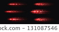 Red halftone shapes, glowing dynamic elements made from sparkling dots. 131087546