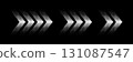 Halftone arrows, graphic pointers set, dynamic symbols with speed effect. 131087547