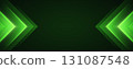 Glowing green arrows background, dynamic glowing pointers backdrop, fast motion. 131087548