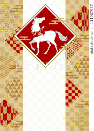 Horse New Year's card zodiac background 131087657