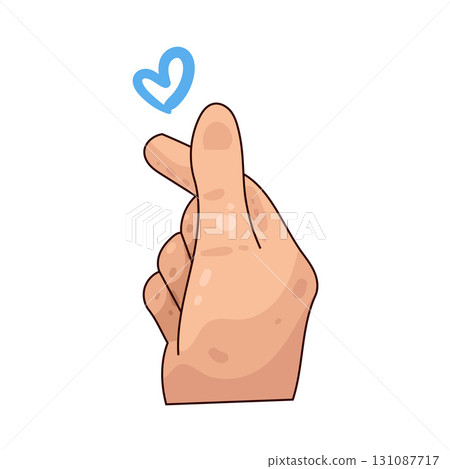 illustration of finger heart illustration of finger heart 131087717