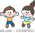 Illustration of children running Illustration of children running 131087812