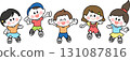Illustration of children running 131087816