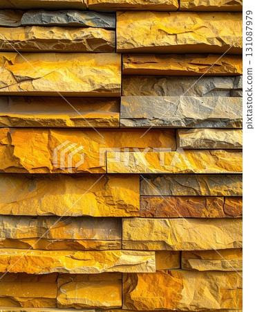 [AI image] Yellow stone exterior wall 131087979