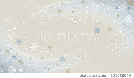 米色和紙上散落的雪晶和雪花 米色和紙上散落的雪晶和雪花 131088049