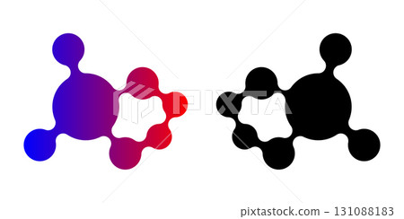 Shape with liquid bridge effect abstract molecule graphic design. Shape with liquid bridge effect abstract molecule graphic design. 131088183