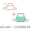 Illustration of the first sunrise and Mt. Fuji 131088218