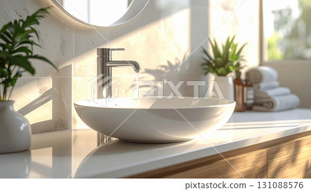 《AI圖片》乾淨的白色底座洗臉盆 《AI圖片》乾淨的白色底座洗臉盆 131088576