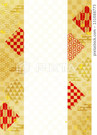 Japanese pattern New Year's card gold background 131088773