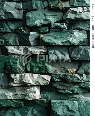 《AI Image》Stylish green stone exterior wall 131088863