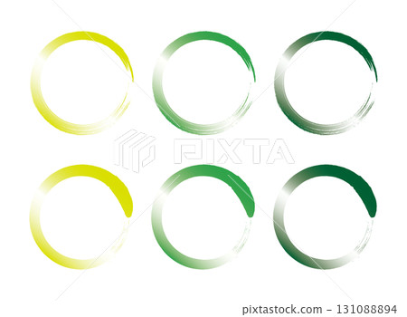 簡單發光筆觸圓圈插圖集（綠色） 131088894