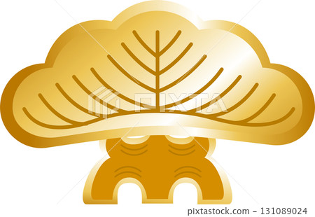 日式松樹 松樹，竹子，李子，幸運符，新年 向量插圖 131089024