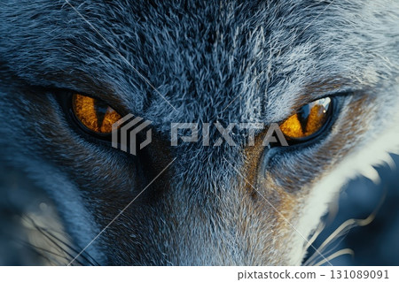 Intense Amber Eyes of a Fox in Close-Up Intense Amber Eyes of a Fox in Close-Up 131089091