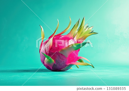 Surreal Dragon Fruit Against Bright Background Surreal Dragon Fruit Against Bright Background 131089335