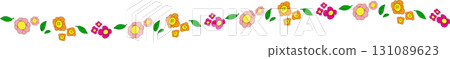 The Flower Boarder line  cartoon style for decor concept 131089623