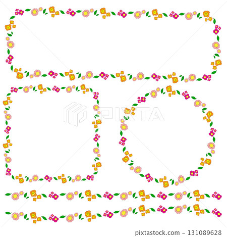 The Flower Boarder line cartoon style for decor concept The Flower Boarder line cartoon style for decor concept 131089628