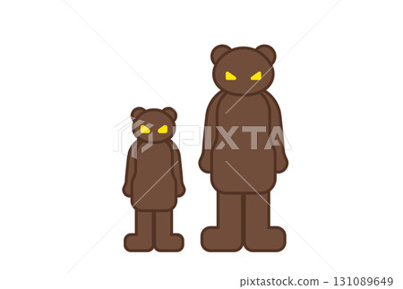Illustration of angry bears and their cubs 131089649