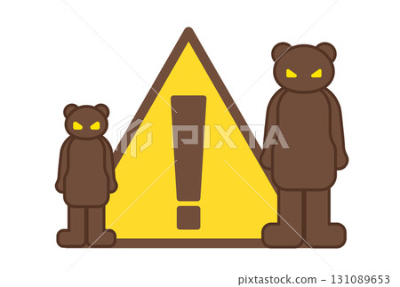 Illustration warning of bears Illustration warning of bears 131089653