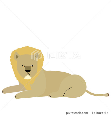 坐著的獅子的插圖 131089913