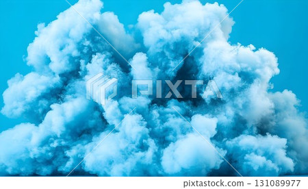 Abstract Blue Cloud Formation Against Vivid Sky Abstract Blue Cloud Formation Against Vivid Sky 131089977