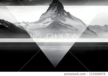 Geometric Matterhorn: Stark Contrast and Triangular Overlay in M Geometric Matterhorn: Stark Contrast and Triangular Overlay in M 131089978