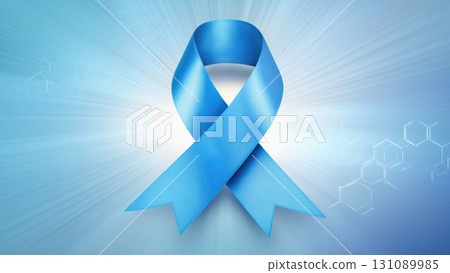 This blue ribbon symbolizes diabetes awareness, created AI This blue ribbon symbolizes diabetes awareness, created AI 131089985
