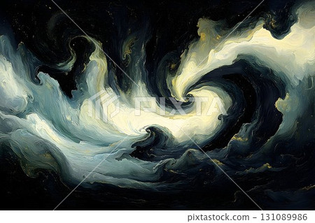 Swirling Tempest: An Abstract Depiction of a Stormy Sea with Gol Swirling Tempest: An Abstract Depiction of a Stormy Sea with Gol 131089986
