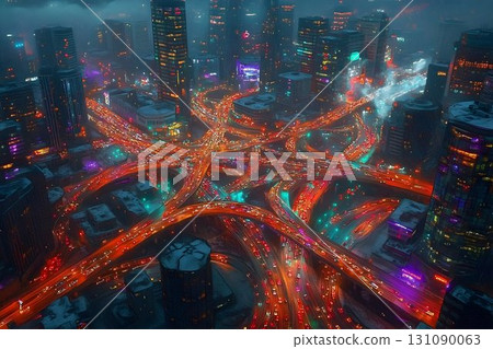 Nightfall Over a Snow-Dusted Metropolis: A Complex Interchange G Nightfall Over a Snow-Dusted Metropolis: A Complex Interchange G 131090063