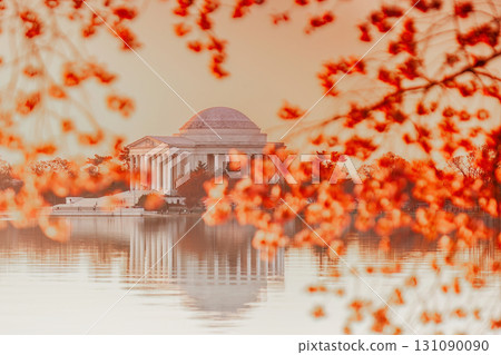 The Jefferson Memorial during the Cherry Blossom Festival in Washington, DC The Jefferson Memorial during the Cherry Blossom Festival in Washington, DC 131090090