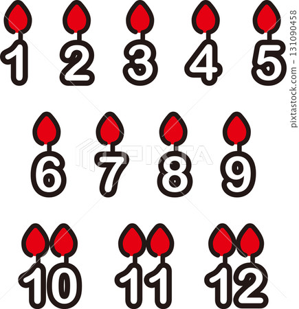 Illustration set of number candles for birthdays, anniversaries, Christmas, and other events. Illustration set of number candles for birthdays, anniversaries, Christmas, and other events. 131090458