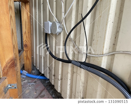 Electrical wiring installation in house 131090515