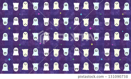 Perfect for Halloween! A purple checkered background wallpaper featuring a row of cute ghosts. Perfect for Halloween! A purple checkered background wallpaper featuring a row of cute ghosts. 131090738