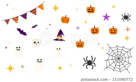 Cute Halloween icon set (transparent background) 131090772