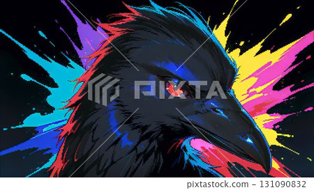A dark pixelated crow 131090832