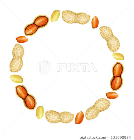 Peanut vegetable frame watercolor illustration 131090984