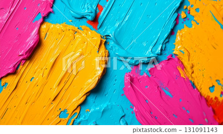 Colorful Abstract Texture with Bold Brushstrokes in Vibrant Pink and Blue Tones Colorful Abstract Texture with Bold Brushstrokes in Vibrant Pink and Blue Tones 131091143