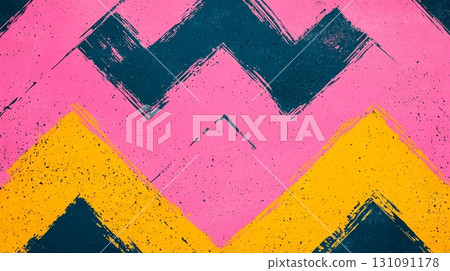 Bright Zigzag Pattern in Bold Colors with a Pop Art Inspired Design Bright Zigzag Pattern in Bold Colors with a Pop Art Inspired Design 131091178