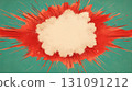 Explosive Comic Style Background with Red Splashes and Blank Center for Design Needs 131091212