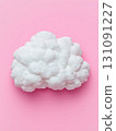 Minimalist 3D Clay Sign on Soft Pink Background with Smooth Rounded Details 131091227