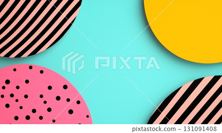 Vibrant Abstract Shapes in Playful Colors and Patterns for Modern Art Lovers 131091408