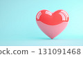 3D Heart Icon in Pastel Colors Perfect for Health and Wellness Concepts 131091468