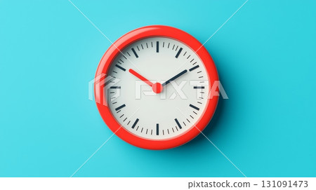 Colorful 3D Icon of a Clock in Pastel Background Representing Low Speed Zone 131091473