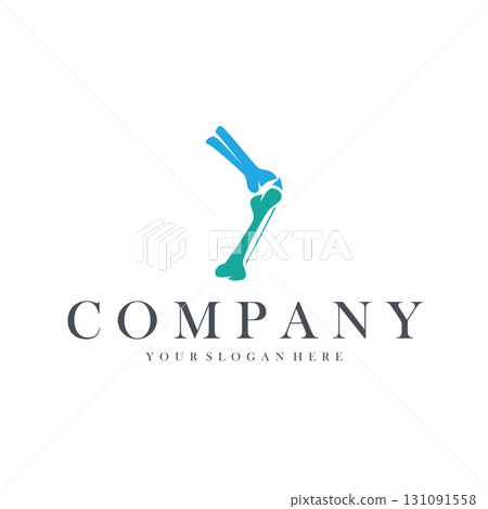 Bone logo design, bone health care with simple silhouette, modern icon symbol illustration concept and template for brand and poster Bone logo design, bone health care with simple silhouette, modern icon symbol illustration concept and template for brand and poster 131091558