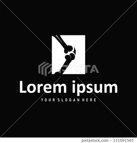 Bone logo design, bone health care with simple silhouette, modern icon symbol illustration concept and template for brand and poster Bone logo design, bone health care with simple silhouette, modern icon symbol illustration concept and template for brand and poster 131091565