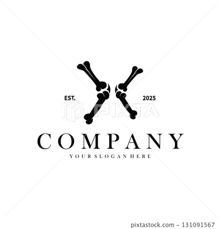 Bone logo design, bone health care with simple silhouette, modern icon symbol illustration concept and template for brand and poster 131091567
