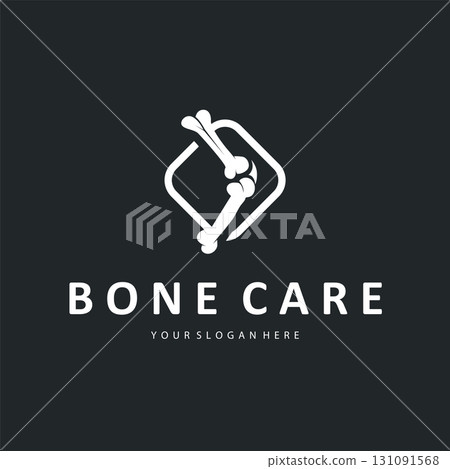 Bone logo design, bone health care with simple silhouette, modern icon symbol illustration concept and template for brand and poster Bone logo design, bone health care with simple silhouette, modern icon symbol illustration concept and template for brand and poster 131091568