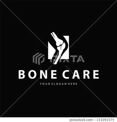 Bone logo design, bone health care with simple silhouette, modern icon symbol illustration concept and template for brand and poster Bone logo design, bone health care with simple silhouette, modern icon symbol illustration concept and template for brand and poster 131091575